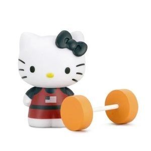 New HelloKitty TeamUSA vinyl figure WEIGHTLIFTING